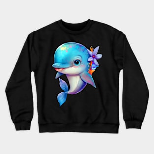 cute dolphin Crewneck Sweatshirt